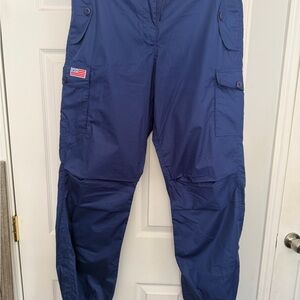 UFO Navy Blue Casual Pants with Button Details